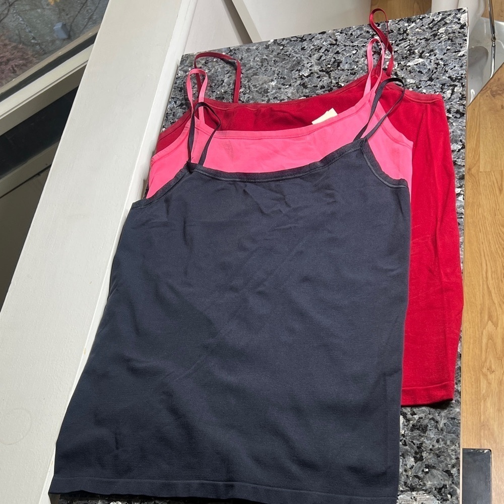 Ann Taylor Sz M Set of 3 Nylon Spandex Tank Tops Camisoles - New & Unworn